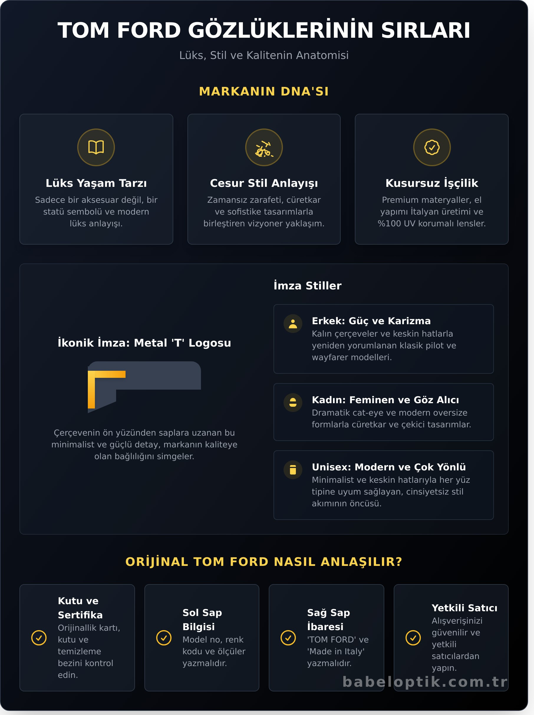 Marka Odağı: Tom Ford Güneş Gözlüğü Efsanesi - Infographic